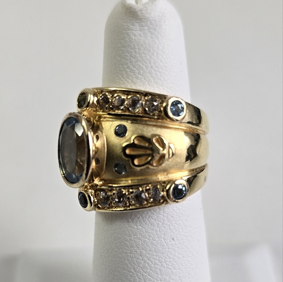 Watch Video / Imperial Majesty: Sterling Silver 925 Topaz Ring - Picture 4 of 10